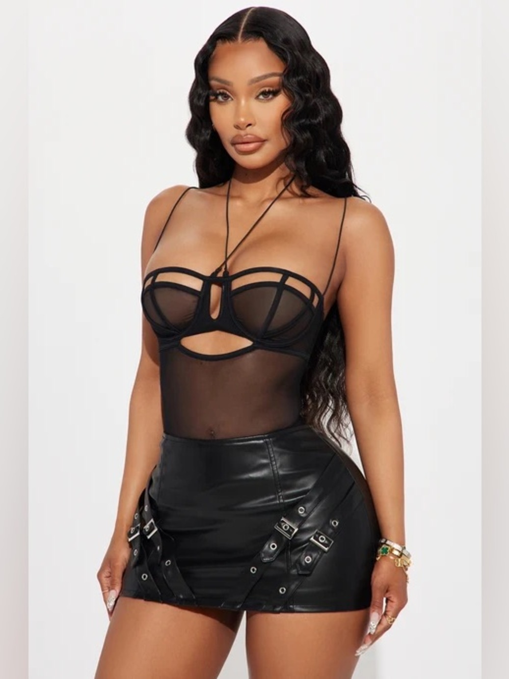 Fashion Nova Love Like This Mesh Bodysuit - Black - Picture 3 of 4
